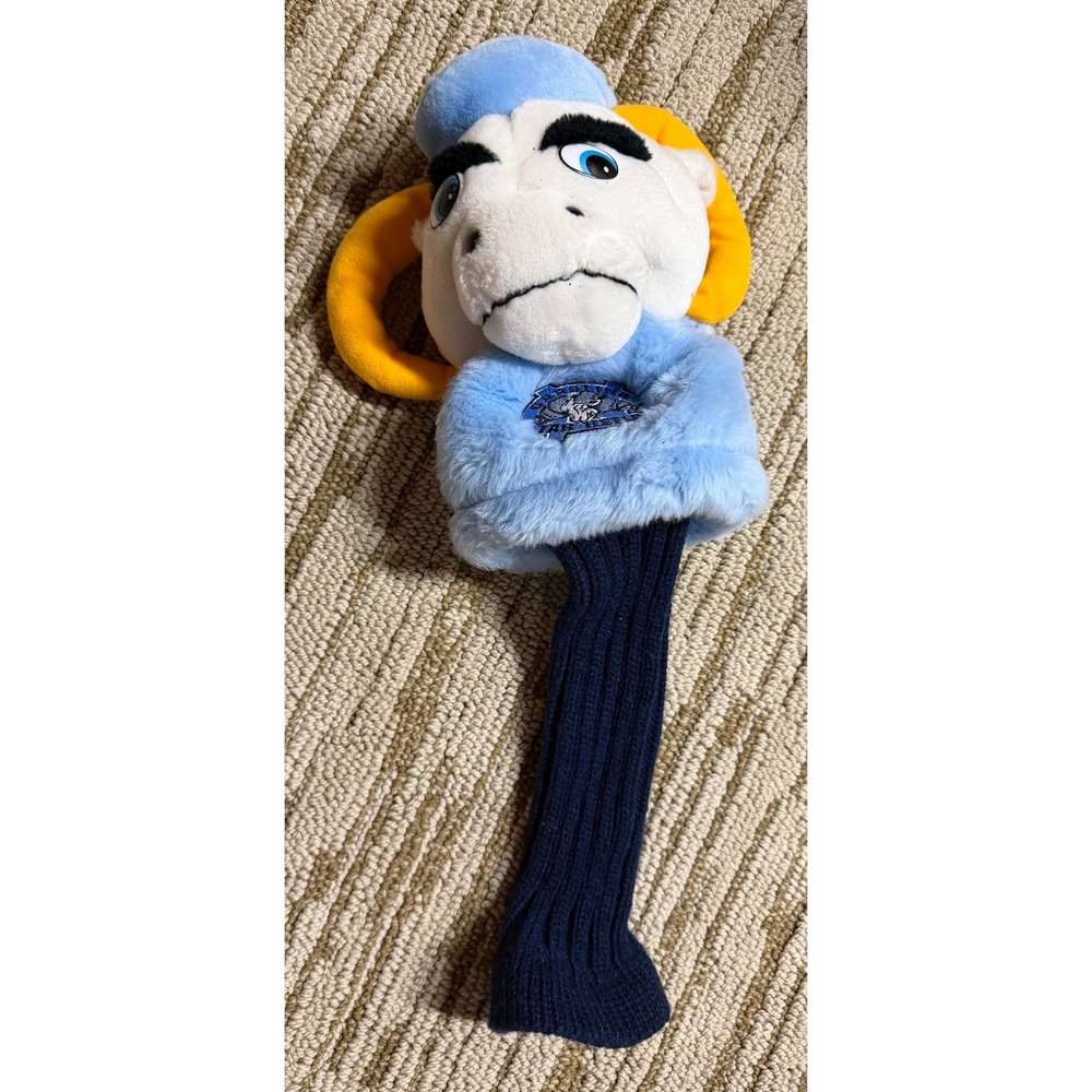 Vintage UNC Tar Heels Rameses Mascot Golf Club Headcover Team Effort NC Blue